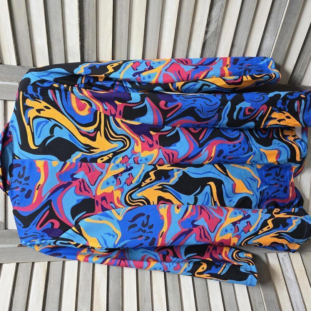 Women's Graphic Print Blazer Button Open Front | Wdirara | Medium - Picture 6 of 9